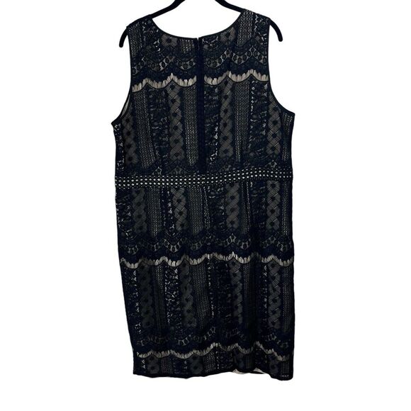 Chicos Black Lace Sheath Dress w/Nude Lining Whimsigoth Sleeveless Size 3 - Picture 2 of 9